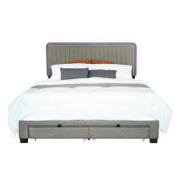Latitude Run® Queen Linen Upholstered Platform Bed
