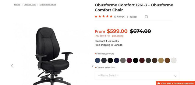 Global Obusforme Comfort 1261-3 - Obusforme Comfort Chair-Excellent Condition-Call us now! in Chairs & Recliners in Toronto (GTA) - Image 4