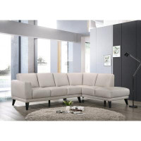 Corrigan Studio Rella 103" Wide Genuine Leather Sofa & Chaise