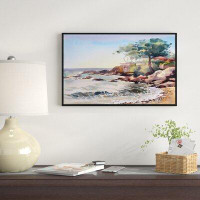East Urban Home 'Cote d Azur France' Framed Oil Painting Print on Wrapped Canvas