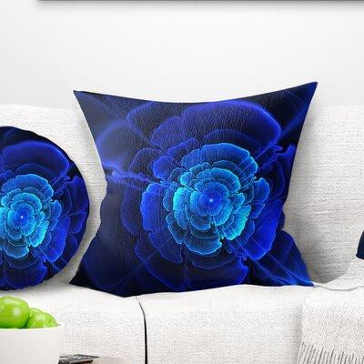 East Urban Home Floral Fractal Flower in Dark Throw Pillow in Home Décor & Accents