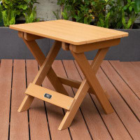 Red Barrel Studio TALE Adirondack Portable Folding Side Table Square All-Weather And Fade-Resistant Plastic Wood Table P