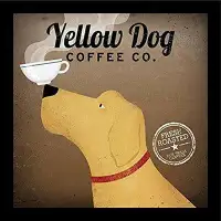 Winston Porter « yellow dog coffee co », reproduction d’impression encadrée
