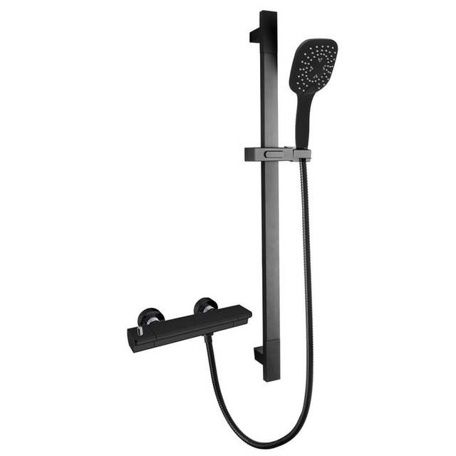 Breyden Adjustable Hand Shower on Bar w Thermostatic Shower System ( Chrome, Brushed Gold or Matte Black )  JBQ in Plumbing, Sinks, Toilets & Showers - Image 4