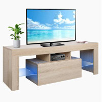 Ebern Designs TV Cabinet, Media Console Table, Entertainment Centre Stand with LED Lights