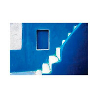 East Urban Home Greece, Santorini, Oia. Blue House And Stairway.