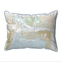 East Urban Home Fort Pierce Harbour, FL Nautical Map Large Corded Indoor/Outdoor Pillow 16x20