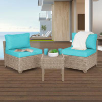 Ebern Designs Canapé modulaire d'extérieur 3 pièces Maui