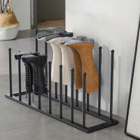 Rebrilliant Free Standing Shoe Racks, Boot Organizer For Tall Boots, (Black-8Pairs)