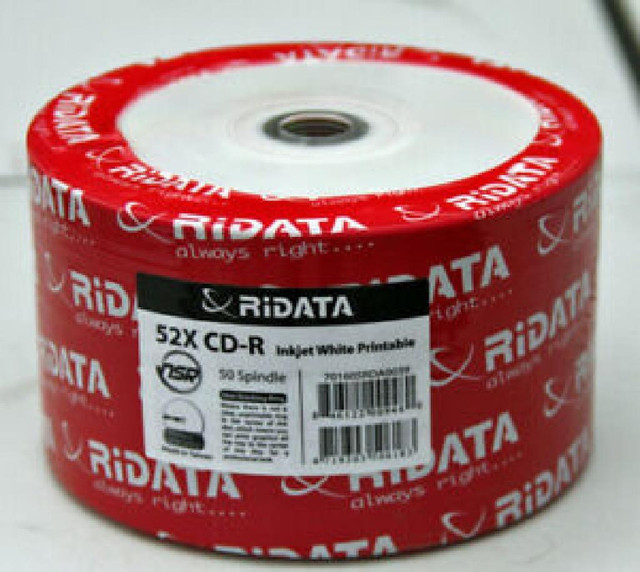 RiDATA 52X CD-R White Inkjet Printable Blank Media - 50 Spindle in CDs, DVDs & Blu-ray - Image 2