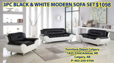3pc modern sofa, loveseat, chair $1098