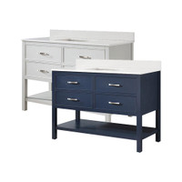 30, 36, 48 &amp; 60 Inch Blue or Grey Vanity W/Artificial Marble White Top w/20 Rectangular Ceramic Sink   CCI