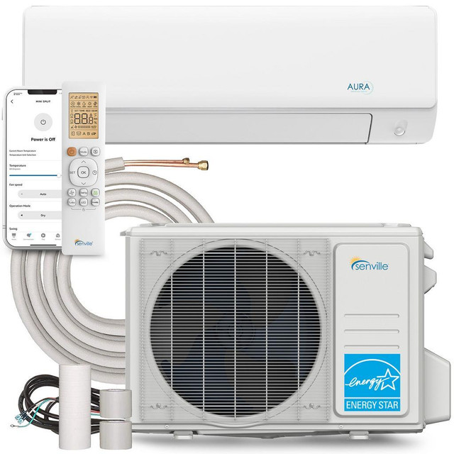 Split Wall-Mount Heat Pump at -30 C with Air Conditioner inverter- Senville  Aura WiFi SEER 20-25 in Heating, Cooling & Air in Newfoundland - Image 2
