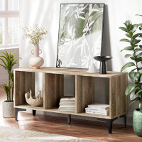 Millwood Pines Modern TV Stand For Tvs Up To 50 Inch, Entertainment Center TV Console With Open Storage And Metal Base,