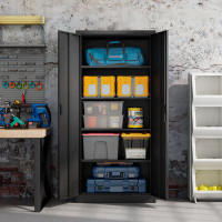 WFX Utility™ Metal Garage Storage Cabinet Tall Locking Tool Cainets With Doors and Adjustable Shelves for Garage
