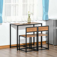 17 Stories 3-Piece Industrial Dining Table Set For 2, Kitchen Table And Chairs, Dining Room Sets For Small Spaces