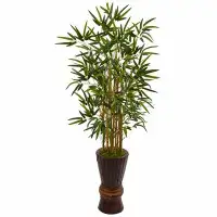 Bungalow Rose 37" Artificial Bamboo Tree in Planter