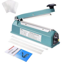 Suteck 8 inch Impulse Bag Sealer with 50Pcs Shrink Wrap Bag and Spare Parts for Sealing Plastic Bags