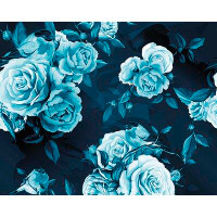 East Urban Home 'Blue Roses 9.8' L x 94" W 6-Panel Wall Mural Blue Roses 9.8' L x 94" W 6-Panel Wall Mural