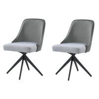 CDecor Home Furnishings Portola Grey And Gunmetal Swivel Dining Chairs