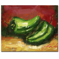 Trademark Fine Art "Jalapeno Peppers" Framed Painting Print on Wrapped Canvas