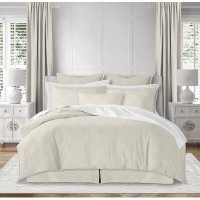 Made in Canada - George Oliver Delcampo Ivory 3 Piece Coverlet Set Queen