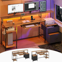 Inbox Zero Lavasia 18'' W Rectangle Computer Desk with Hutch