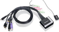 IOGEAR 2-Port HDMI Cable KVM Switch with Cables and Audio, GCS62HU