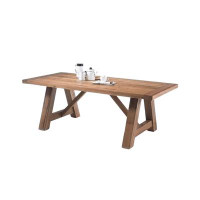Millwood Pines American rectangular all solid wood dining table modern simple rectangular dining table