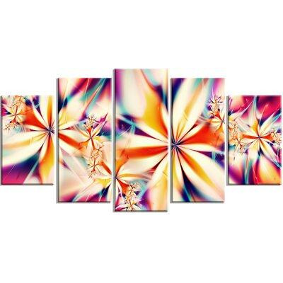 Design Art Metal 'Crystalize Pink Floral' 5 Piece Graphic Art Set in Arts & Collectibles