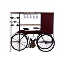 17 Stories 17" X 58.5" X 67.5" Maroon Tricycle Delivery Bar
