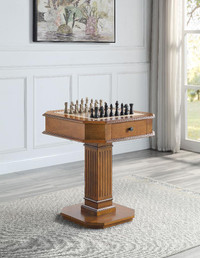 AF - WALNUT FINISH SIDE TABLE ( 3in1 Game Table - Chess/Checkers/Backgammon Table )  AC00863