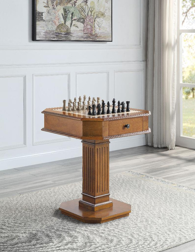 AF - WALNUT FINISH SIDE TABLE ( 3in1 Game Table - Chess/Checkers/Backgammon Table )  AC00863 in Other Tables