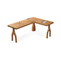 Fit and Touch 78.74" Burlywood Corner Solid Wood desks