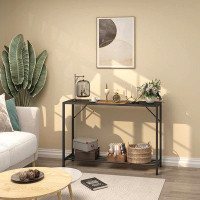 17 Stories 17 Storeys Console Table, 41.7" Industrial Entryway Table With Shelf, Narrow Sofa Table For Hallway, Entrance