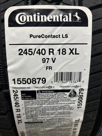4 Brand New Continental Pure Contact LS  245/40R18 All Season tires.$70 REBATE!!! *** WallToWallTires.com ***