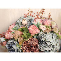 Padise Epoch Peony Floral Bouquet - Realistic Flower Arrangement, Artistic Handheld Bouquet, Nordic Style European Decor