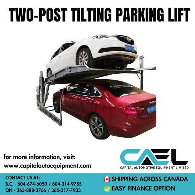 FINANACE AVAILABLE : Brand new 2 post Tilting  parking lift  car hoist 2.5T (5511 lbs )  with warranty in Other