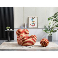 Trule Lazy Sofa, Mordern Comfy Stripe Chair for Living Room, Upholstered Sofa