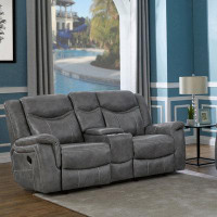 Wildon Home® Conrad Upholstered Motion Loveseat Cool Grey