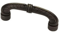 D. Lawless Hardware 3" Rustique Laurel Pull Distressed Oil Rubbed Bronze
