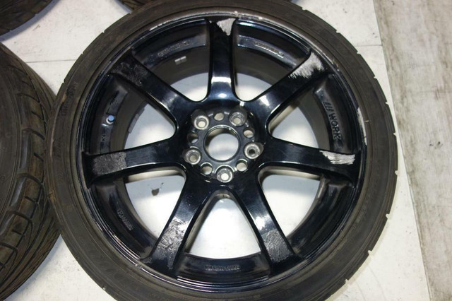 JDM Work emotion XT7 Rims Wheels Tires 5x114.3 18x7.5 +48 Offset Japan Genuine in Tires & Rims - Image 4