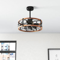 Lark Manor 24" Showstead 3 - Blade Chandelier Ceiling Fan with Remote Control and Light Kit Included with