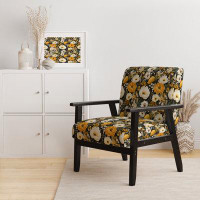 Red Barrel Studio Yellow Bohemian Bliss Floral Pattern - Upholstered Cottage Arm Chair