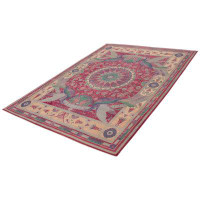 Isabelline Abstract Lahore Legacy Magenta Rug 8'11" x 12'2"