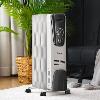 Costway Costway 1500w Electric Oil Filled Radiator Space Heater 5.7 Fin Thermostat Room Radiant