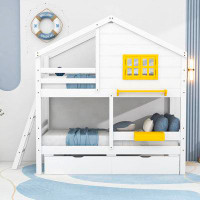 Harper Orchard Cranmo Twin Over Twin Standard Bunk Bed with Shelves by Harper Orchard