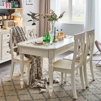 One Allium Way Solid wood dining table white light luxury modern simple