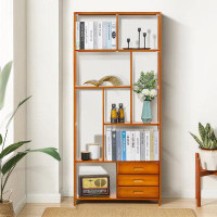 Ebern Designs Dequavion 68.9" H x 30.3" W Solid Wood Etagere Bookcase