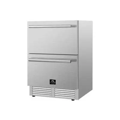Forno Como 24-Inch Drawer Refrigerator, Stainless Steel, Outdoor/Indoor, 4.87 cu.ft. Capacity